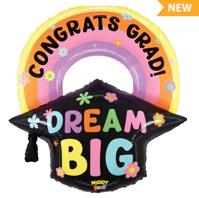 Dream Big Graduation Cap Rainbow – Glitzfully Party Co.