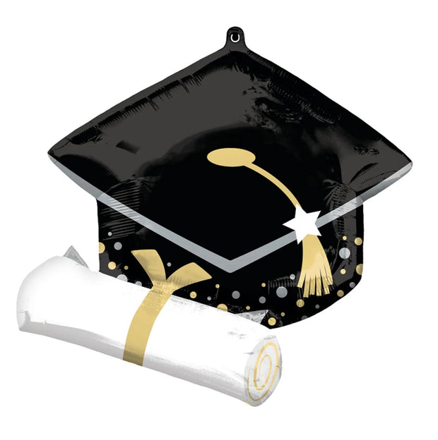 Black Grad Cap & Diploma