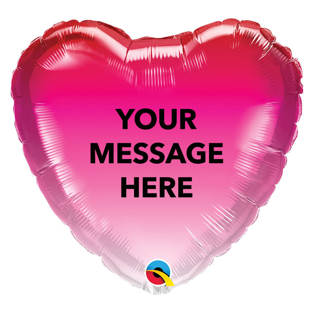 18" Pink Ombre Heart